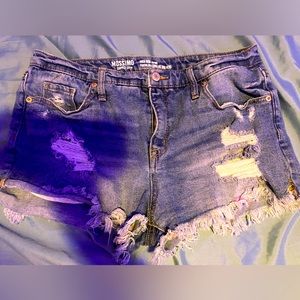 high rise jean shorts